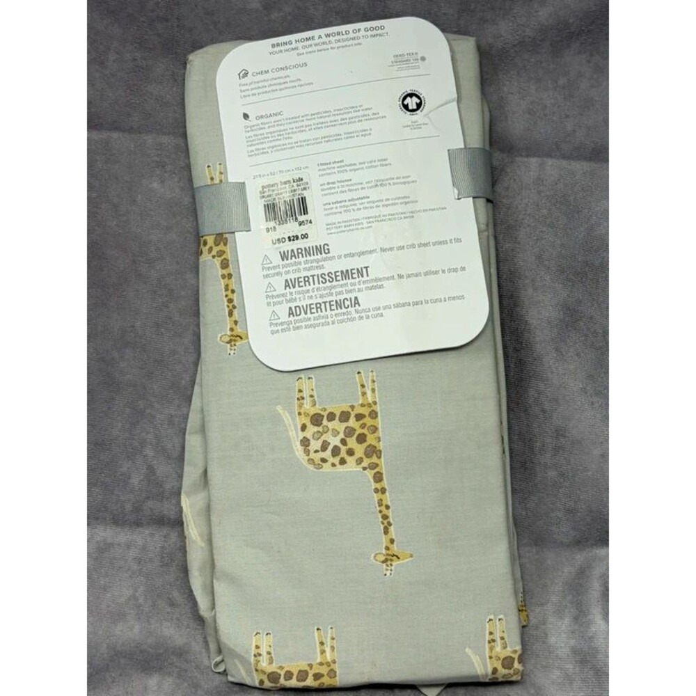 Finley organic crib fitted sheet pottery barn baby new in package read desc. - Picture 2 of 6